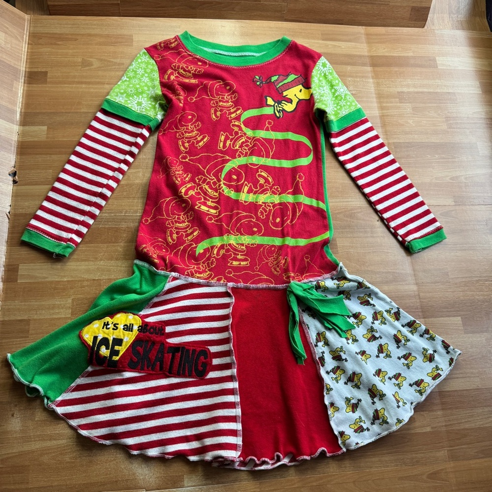 Christmas Woodstock skating homemade dress